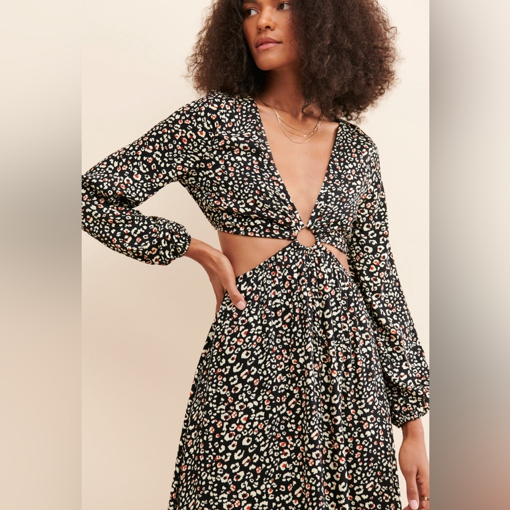 cut out leopard maxi dress